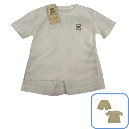 [3678] R3000 Conjunto Over x2 Piezas Blanco Talla: 4