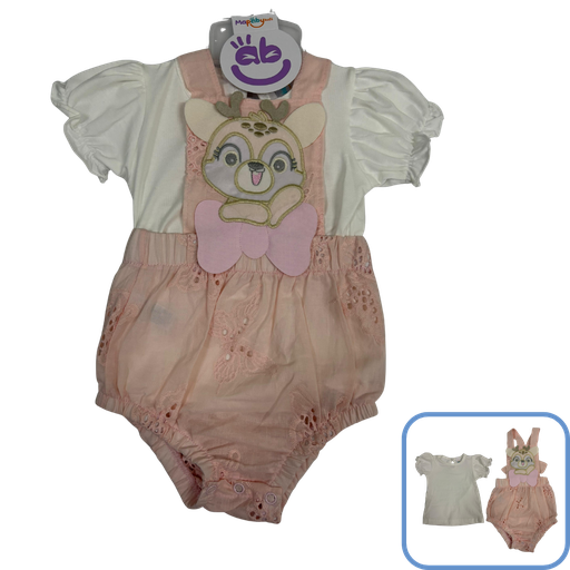 [3718] R7079 Asoleador Ojalillo Corbata Rosado-Blanco Talla:12-18